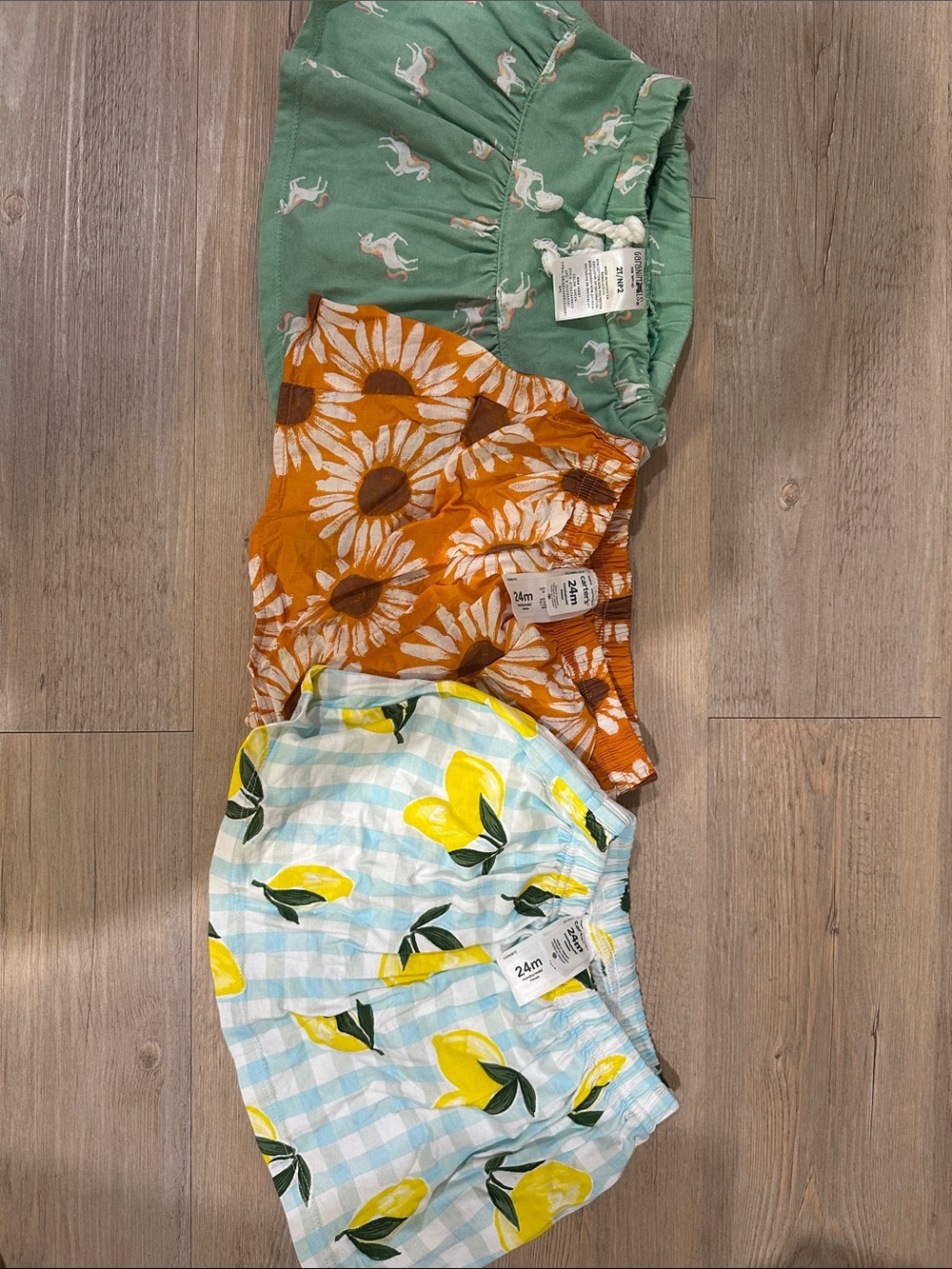 Cotton Kids Skort bundle - Lemon, Sunflower & unicorn